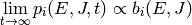 \lim_{t \rightarrow \infty} p_i(E, J, t) \propto b_i(E, J)