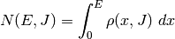 N(E, J) = \int_0^E \rho(x, J) \ dx