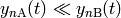 y_{n\mathrm{A}}(t) \ll y_{n\mathrm{B}}(t)