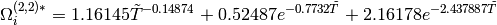 \Omega_i^{(2,2)\ast} = 1.16145 \tilde{T}^{-0.14874} + 0.52487 e^{-0.7732 \tilde{T}}  + 2.16178 e^{-2.437887 \tilde{T}}